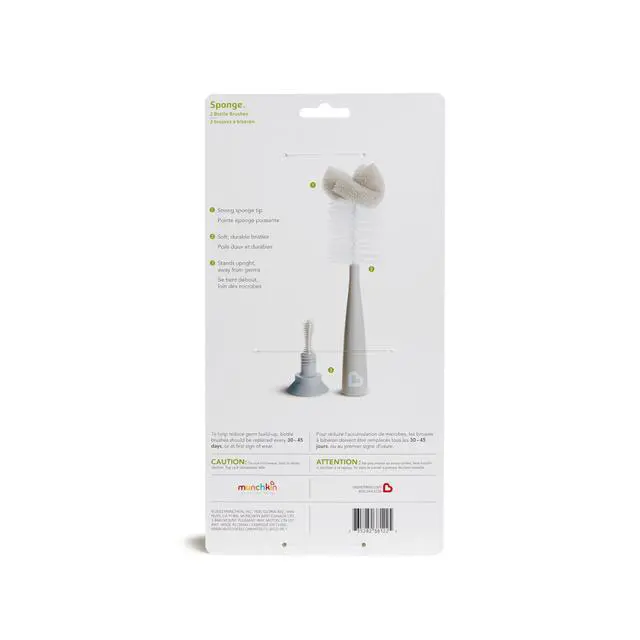Alt view image 7 of 7 - Munchkin Sponge Bottle Brush, Grey/Sage, 2 Count (Pack of 1)