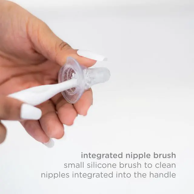 Alt view image 5 of 7 - Ubbi Deluxe Baby Bottle Cleaning Set Includes a Nipple Brush with Suction Cup, Oat
