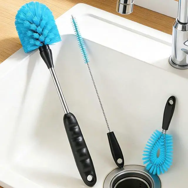 Main image of Bottle Brush Cleaner Kit, Water Bottle Washer & Cup Scrubber Brush Set