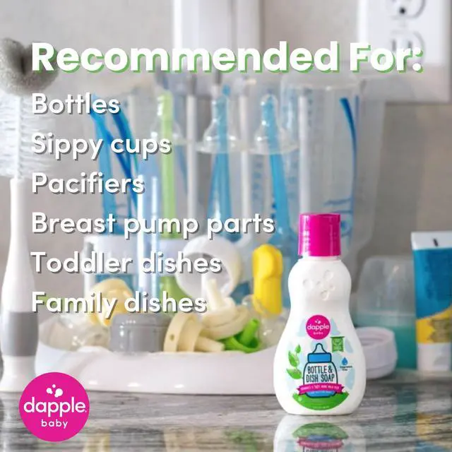 Alt view image 4 of 7 - Dapple Baby Fragrance-Free Baby Bottle & Dish Soap - (2 Pack) 3 fl oz - Plant-Powered Cleaner for Bottles, Pump Parts, and Sippy Cups - Travel Size