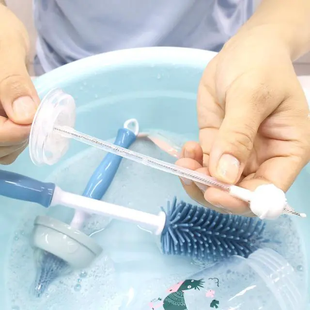 Alt view image 5 of 5 - Silicone Cleaning Brush, 12" Long Handle Water Bottle Cleaner for Baby, Sports, Vase, Glassware, and Smaller Diameter Openings