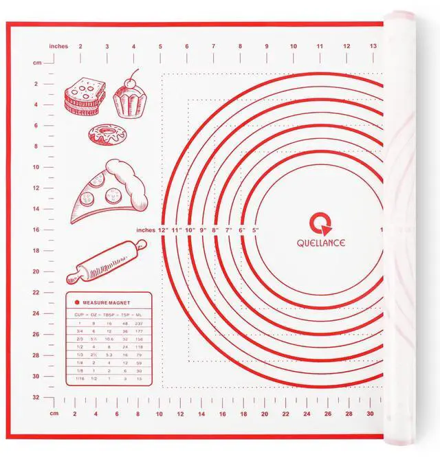Main image of Silicone Pastry Baking Mat Dough - 16x24Inch Large Non Stick Slip Cookie Bread Rolling Mats Sheet, Kitchen Counter Kneading Cooking Board Pad Matt with Measurement for Pie Pizza Cookies Fondant Making