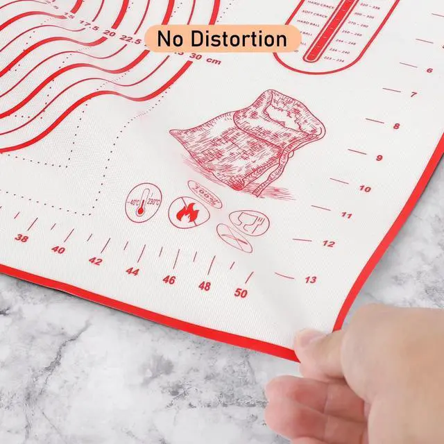 Alt view image 6 of 7 - Silicone Pastry Baking Mat Dough - 16x24Inch Large Non Stick Slip Cookie Bread Rolling Mats Sheet, Kitchen Counter Kneading Cooking Board Pad Matt with Measurement for Pie Pizza Cookies Fondant Making