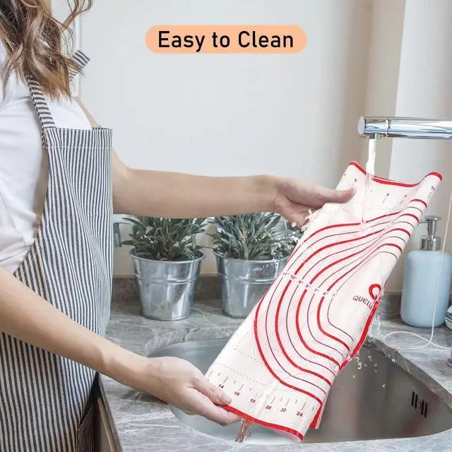 Alt view image 7 of 7 - Silicone Pastry Baking Mat Dough - 16x24Inch Large Non Stick Slip Cookie Bread Rolling Mats Sheet, Kitchen Counter Kneading Cooking Board Pad Matt with Measurement for Pie Pizza Cookies Fondant Making
