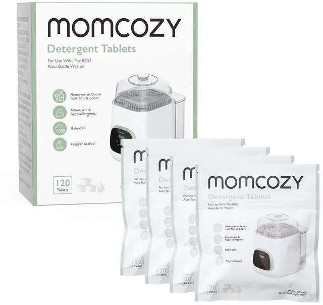 Main image of Momcozy Official Washing Block for Momcozy KleanPal Pro Baby Bottle Washer, 120 Detergent Tablets