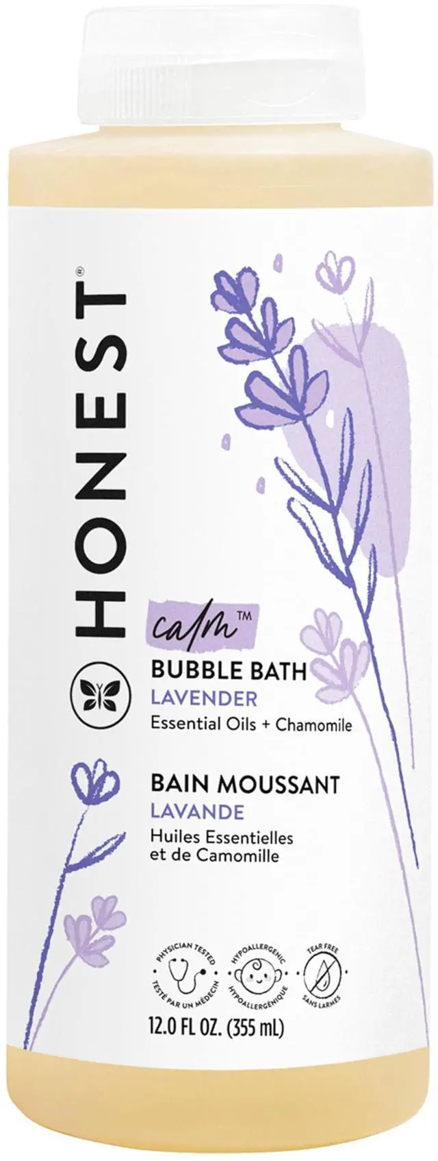 Main image of The Honest Company Foaming Bubble Bath & Baby Wash, Tear-Free, Hypoallergenic, Natural Formula, Lavender Calm Scent, 12 fl oz