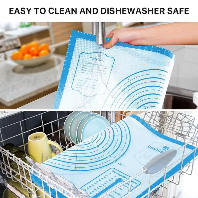 Alt view image 6 of 7 - Silicone Pastry Mat,26" x 16" Nonstick Large Durable Silicone Sheet Mat with Measurement Non-slip Dough Rolling Mat for Pie Crust, Pizza, Cookies