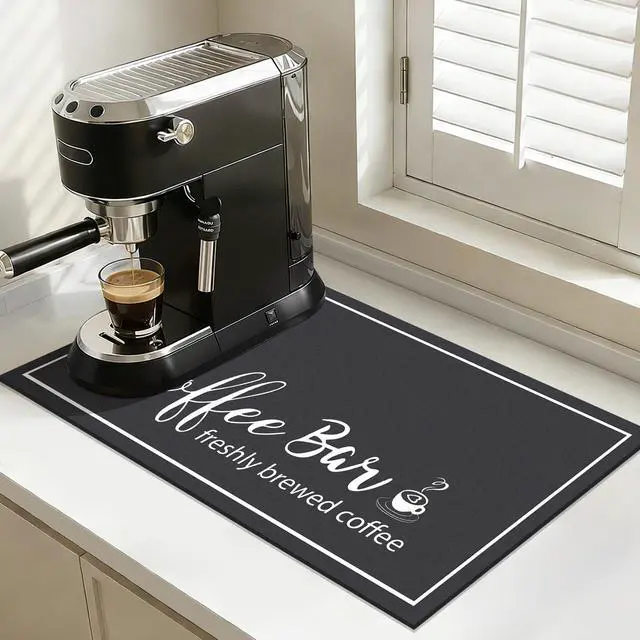 Alt view image 7 of 7 - Findosom 12"x 20" Dish Drying Mat, Super Absorbent & Cuttable Coffee Mat, Hide Stain Bar Mat for Kitchen Counter, Coffee Bar Accessories, Black