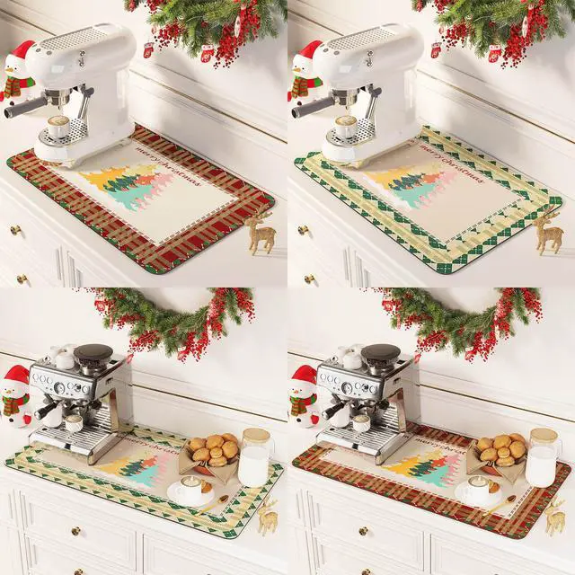 Alt view image 6 of 7 - DK177 Coffee Mat - Dish Drying Mat for Kitchen Counter, Hide Stain, Absorbent with Waterproof Rubber Backing, Fit Kitchen Dish Rack Bar Accessories (Coffee Bar, 19" x 12")
