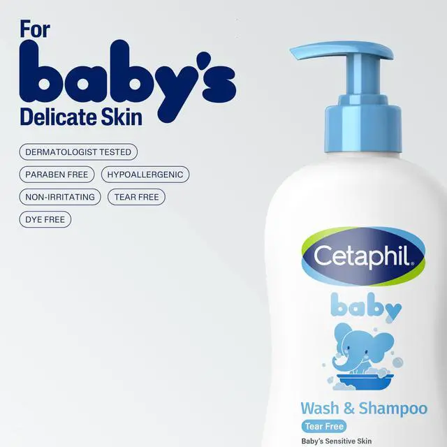 Alt view image 6 of 7 - Cetaphil Baby Wash & Shampoo, 13.5oz Pack of 2, Hypoallergenic, Gentle Enough for Everyday Use, Soap Free
