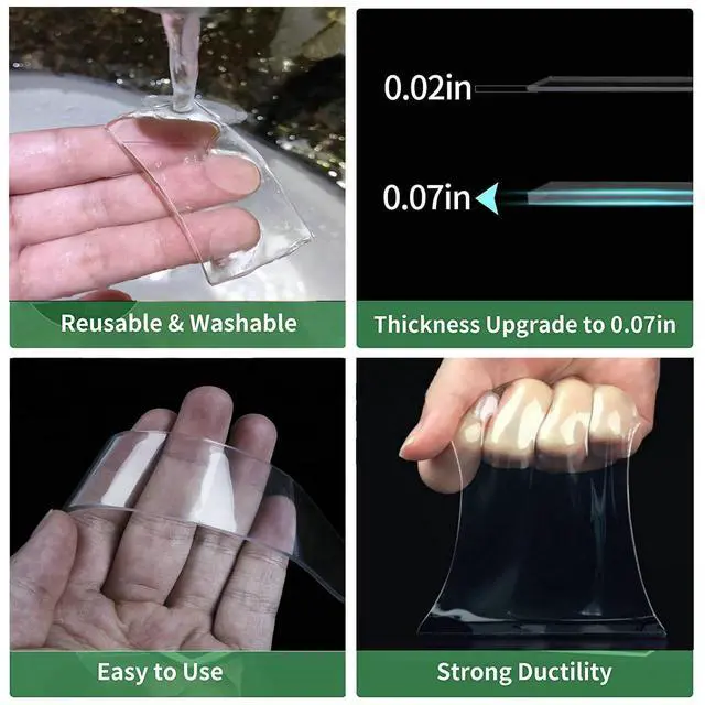 Alt view image 5 of 6 - Jwxstore Extra Large Double Sided Tape Heavy Duty Removable 0.79 Inch x 196 Inch, Clear & Tough Nano Tape, Multipurpose Mounting Tape Picture Hanging Strips Adhesive for Carpet Poster