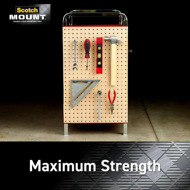 Alt view image 3 of 7 - Scotch Extreme Mounting Strips, Double-Sided Heavy Duty Tape, 8 Strips, 1 in x 3 in, Use Instead of Nails or Screws, Works on Painted surfaces, Metals, Acrylic, Hard Plastics and More (414H-ST)