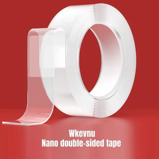 Alt view image 7 of 7 - Wkevnu Double Sided Tape Heavy Duty,Removable Clear Nano Mounting Tape,Picture Hanging Adhesive Strips,Tough & Clear Weatherproof for Indoor/Outdoor Use,Perfect for Picture Hanging & Carpet-10FT