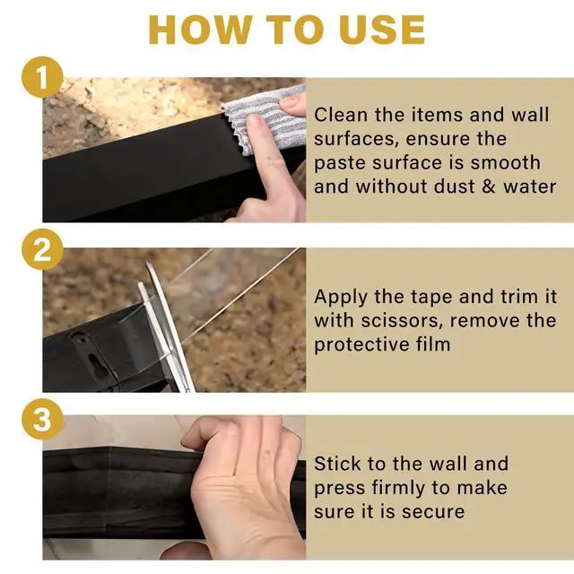 Alt view image 6 of 7 - WINNOW Double Sided Heavy Duty Extra Strong Adhesive Tape - 1.2" x 120" (Pack of 1) Indoor/Outdoor Household Nano Tape for Hanging Decorations, Lights, Garlands - Reusable and Damage-Free