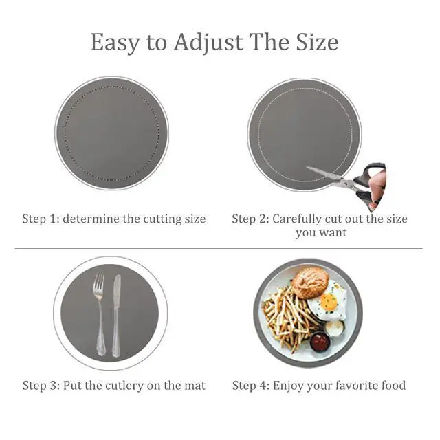 Alt view image 4 of 7 - Silicone Baking Mat 12 Inch, Non Stick Microwave Turntable Mat for Kitchen, Multi-Purpose Heat Resistant Oven Mat 2 Pack (Gray)