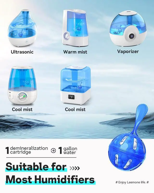Alt view image 3 of 7 - Humidifier Cleaner 12 Pack, Demineralization Cleaning Ball, Works in All humidifiers and Fish Tanks, Purifies Water, Prevents Hard Water Build-Up, Reduces Scale