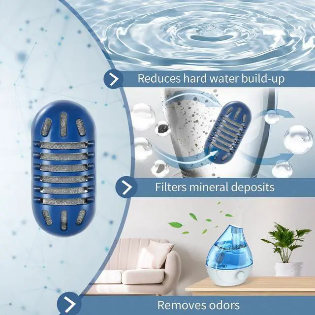 Alt view image 2 of 7 - Demineralization Cartridge for Humidifier Compatible with HoMedics Total-Comfort Ultrasonic Humidifier: 20- Pack Demineralizer Tablets Filter Replacement for Water Decalcification, Remove Odor