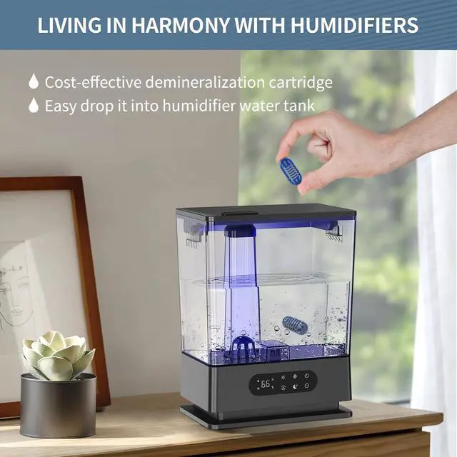 Alt view image 5 of 7 - Demineralization Cartridge for Humidifier Compatible with HoMedics Total-Comfort Ultrasonic Humidifier: 20- Pack Demineralizer Tablets Filter Replacement for Water Decalcification, Remove Odor
