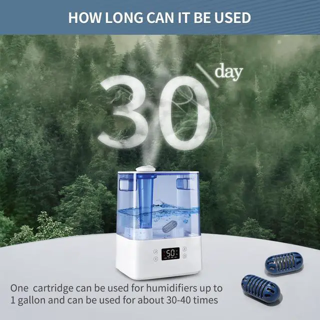 Alt view image 6 of 7 - Demineralization Cartridge for Humidifier Compatible with HoMedics Total-Comfort Ultrasonic Humidifier: 20- Pack Demineralizer Tablets Filter Replacement for Water Decalcification, Remove Odor