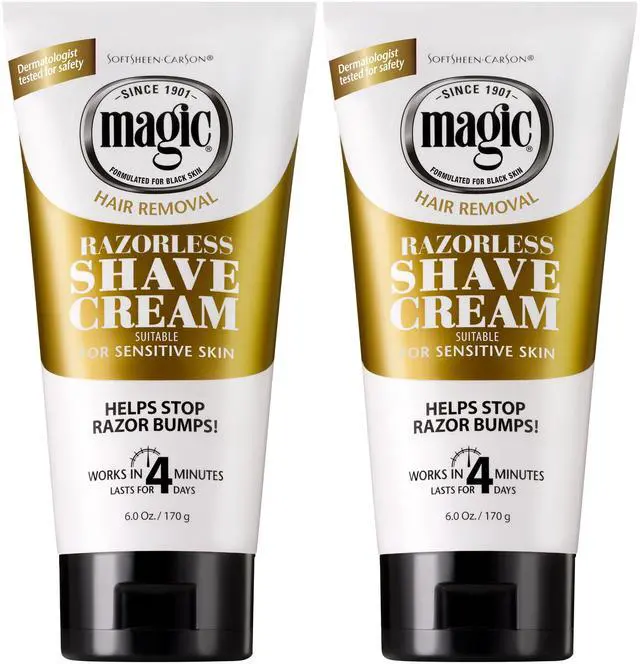 Main image of SoftSheen-Carson Magic Razorless Shaving Cream, Depilatory Hair Removal Cream, Works in 4 Minutes for Coarse, Curly Hair, 2 Count