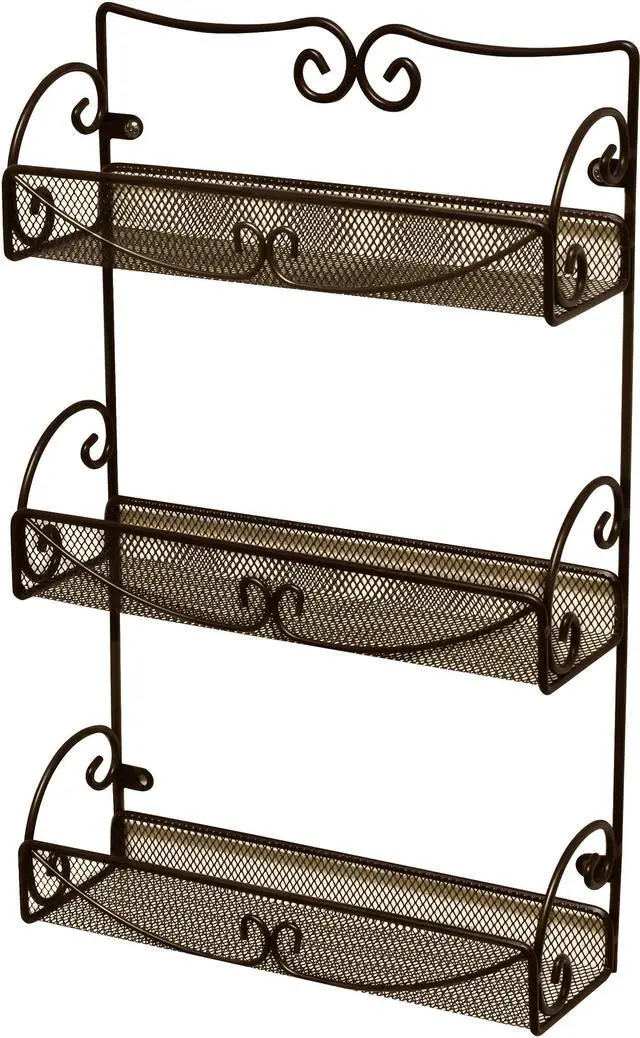 Main image of Deco Brothers 3 Tier Wall Mounted Hanging Spice Rack, Bronze