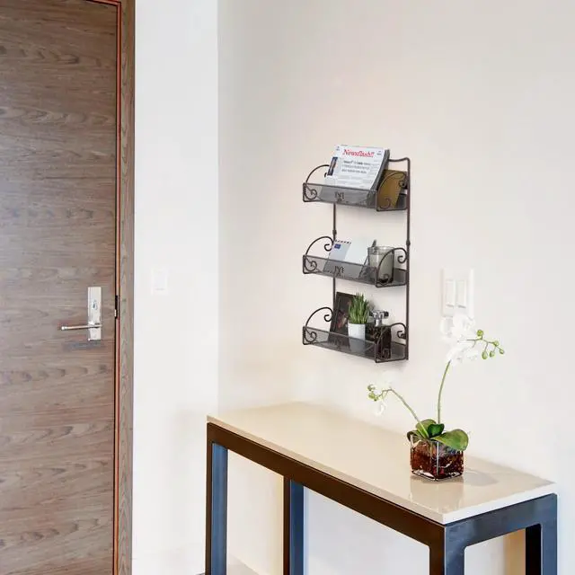 Alt view image 4 of 7 - Deco Brothers 3 Tier Wall Mounted Hanging Spice Rack, Bronze