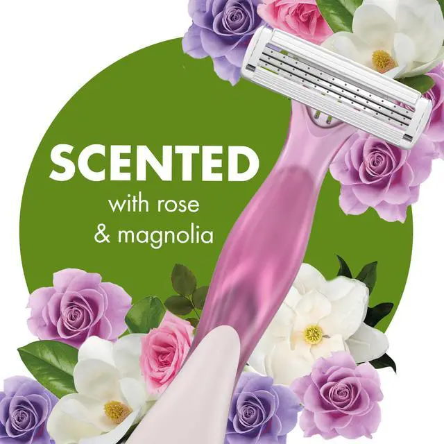Alt view image 2 of 7 - BIC Soleil 3 Escape Scented Women's Disposable Razors, 3 Blades, Comfortable Shave, Rose and Magnolia Scented Handle Shaving Razors for Women, 8 Count