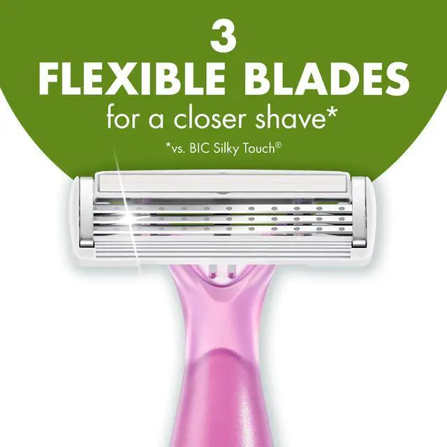Alt view image 7 of 7 - BIC Soleil 3 Escape Scented Women's Disposable Razors, 3 Blades, Comfortable Shave, Rose and Magnolia Scented Handle Shaving Razors for Women, 8 Count
