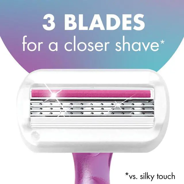 Alt view image 2 of 5 - BIC Soleil 3 Sensitive Women's Disposable 3-Blade Razors, Comfort Shield and Moisture Strip, 5-Pack
