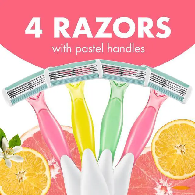 Alt view image 3 of 7 - BIC Soleil 4 Escape Scented Women's Disposable Razors, 4 Blades, Comfortable Shave, Citrus Scented Handle Shaving Razors for Women, 4 Count