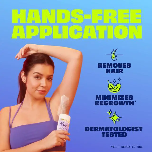 Alt view image 2 of 7 - Nair Glide On Hair Removal Cream, Arm, Leg, and Bikini Hair Remover, Depilatory Cream, 3.3 Oz Stick