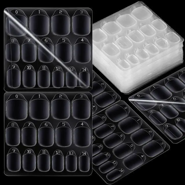 Main image of Teenitor 600pcs Press on Nail Adhesive Tabs, 15 Sizes of Nail Stickers for Press ons, Press on Nails Glue Stickers Press on Nail Sticky Tabs, Clear/Yellow