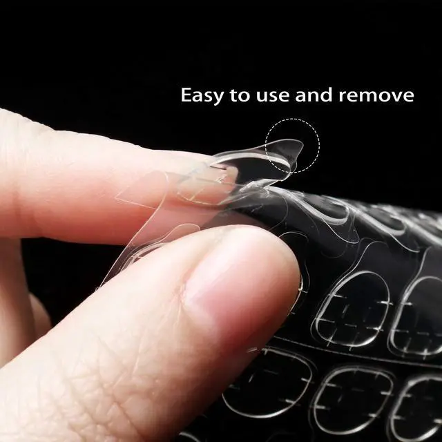 Alt view image 4 of 6 - Allstarry 288pcs (12 Sheets) Adhesive Tabs Waterproof Breathable Glue Tabs Double-Sided Nail Jelly Sticker Super Sticky Fake Nail Glue Stickers Transparent Flexible for Manicure