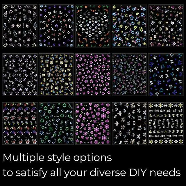 Alt view image 6 of 7 - 60 Sheets Floral Nail Stickers Dopamine Bloom 3D Self Adhesive Nail Art Decals for Women Girls, Cute Daisy Heart Flower Designs, Nail Art Supplies Manicure Salon DIY Decoration Accessories