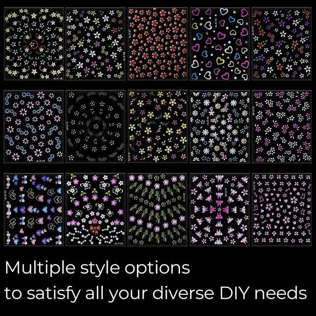 Alt view image 7 of 7 - 60 Sheets Floral Nail Stickers Dopamine Bloom 3D Self Adhesive Nail Art Decals for Women Girls, Cute Daisy Heart Flower Designs, Nail Art Supplies Manicure Salon DIY Decoration Accessories