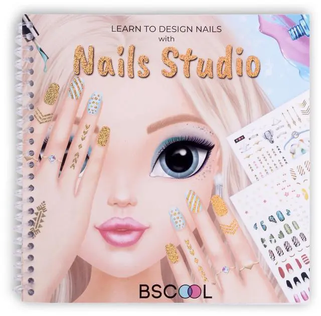 Main image of BSCOOL - Drawing, Coloring & Activity Book. Nail Design Book with Stickers and Guides. Fashion Design Sketchbook for Kids 5 and up. Little Designer Book - Nail Sticker Book. Gift for Girls