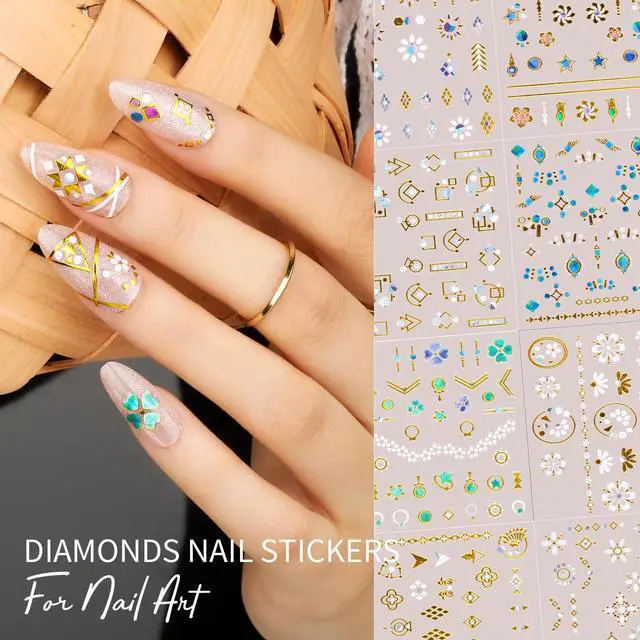 Alt view image 4 of 7 - Teenitor 50 Sheets Nail Stickers for Kids, Cute Nail Decals for Girls Women, 3D Self Adhesive Gold Nail Stickers for Nail Art, Star Fruit Butterfly Silver Nail Art Deals for Holiday