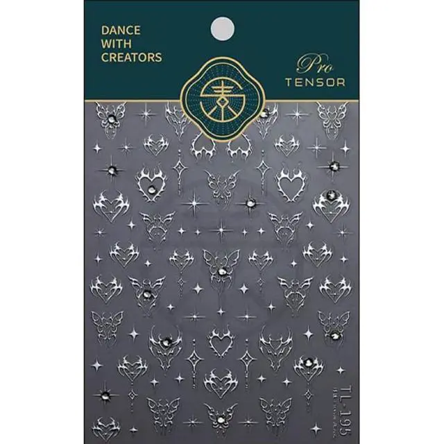 Alt view image 6 of 7 - Star Nail Art Stickers Decals, Silvery Star Nail Stickers for Nail Art, 5D Embossed Nail Decals Silvery Manicure Supply for Women Nails Decoration
