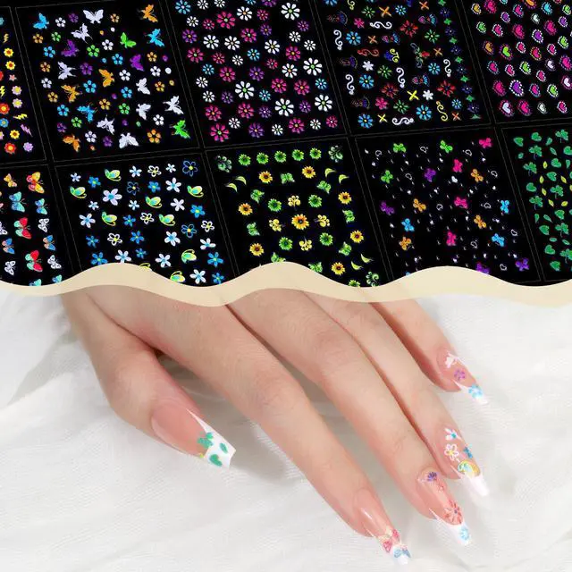 Alt view image 3 of 7 - FANDAMEI Nail Stickers for Girls, 30 Sheets Cute Kids Nail Stickers for Nail Art, Self-Adhesive 3D Nail Art Decals, Nail Decals for Kids, Girls, Women, Little Girl Nails for Design