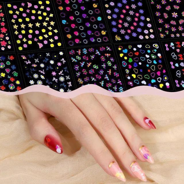 Alt view image 4 of 7 - FANDAMEI Nail Stickers for Girls, 30 Sheets Cute Kids Nail Stickers for Nail Art, Self-Adhesive 3D Nail Art Decals, Nail Decals for Kids, Girls, Women, Little Girl Nails for Design