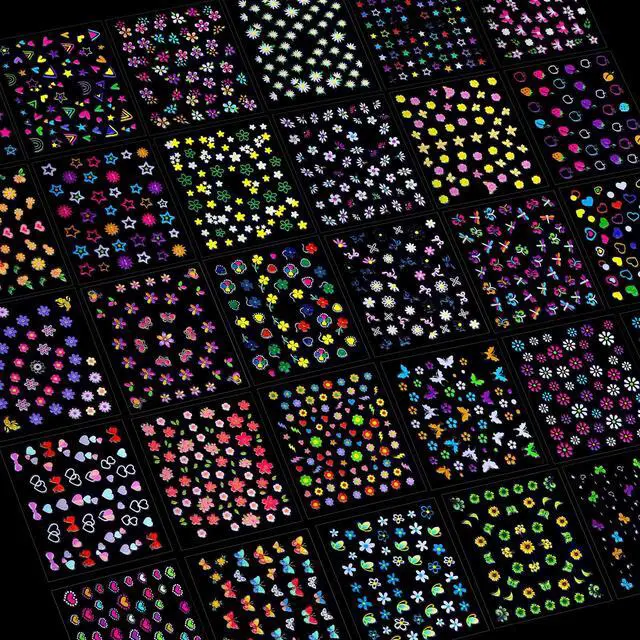 Alt view image 7 of 7 - FANDAMEI Nail Stickers for Girls, 30 Sheets Cute Kids Nail Stickers for Nail Art, Self-Adhesive 3D Nail Art Decals, Nail Decals for Kids, Girls, Women, Little Girl Nails for Design