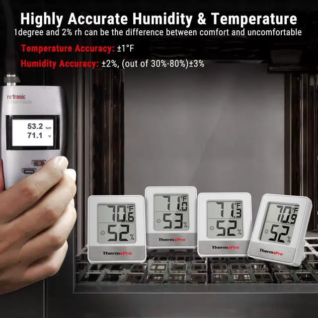 Alt view image 7 of 7 - TempPro TP49 Digital Hygrometer Indoor Thermometer Humidity Meter Room Thermometer with Temperature and Humidity Monitor Mini Hygrometer Outdoor Thermometer (Previously ThermoPro)