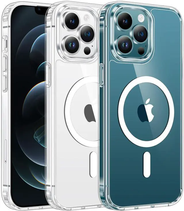 Main image of FNTCASE for iPhone 12 Pro-Max Case: Clear Magnetic Phone Cases Compatible with Magsafe Slim Anti Yellowing Military Grade Drop Protection Rugged Protective Transparent Cell Phone Cover (A-Clear)
