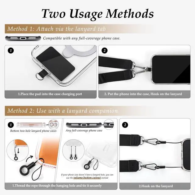 Alt view image 3 of 7 - GMETINK Multifunctional Phone Lanyard, Cell Phone Universal Adjustable Anti-Theft Crossbody Phone Strap Fits Full-Cover Phone Cases, Portable Key Clip, Travel Essential