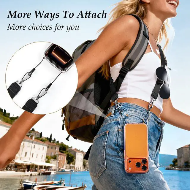 Alt view image 6 of 7 - GMETINK Multifunctional Phone Lanyard, Cell Phone Universal Adjustable Anti-Theft Crossbody Phone Strap Fits Full-Cover Phone Cases, Portable Key Clip, Travel Essential