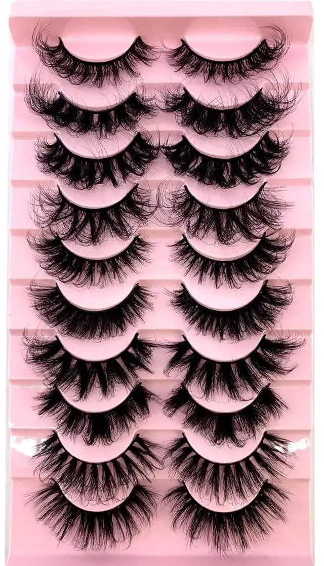 Main image of HBZGTLAD Soft Mink Eyelashes 3D Curl Winged End Eye Elongated Fake Lashes Thick Handmade Natural False Eyelash Messy Cross Lash Wholesale (MX-3)
