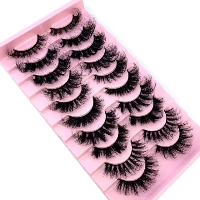 Alt view image 2 of 4 - HBZGTLAD Soft Mink Eyelashes 3D Curl Winged End Eye Elongated Fake Lashes Thick Handmade Natural False Eyelash Messy Cross Lash Wholesale (MX-3)