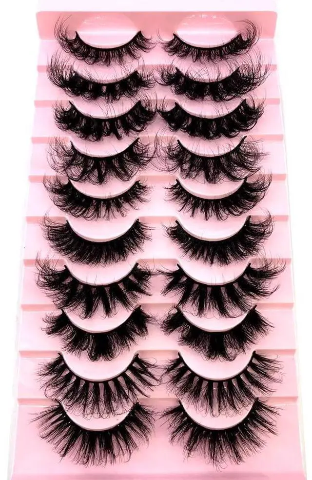 Alt view image 4 of 4 - HBZGTLAD Soft Mink Eyelashes 3D Curl Winged End Eye Elongated Fake Lashes Thick Handmade Natural False Eyelash Messy Cross Lash Wholesale (MX-3)