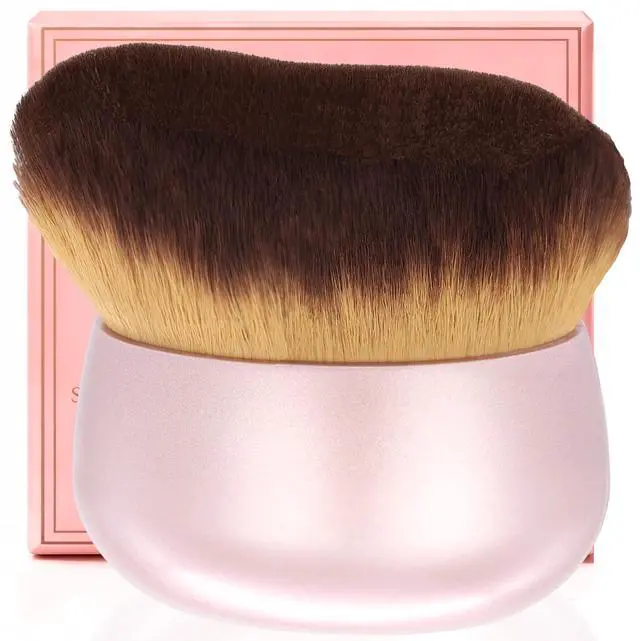 Main image of Extra Large Body Makeup Brush For Self Tanner, Leg Makeup &Bronzer Blend,75 mm Wide-headed Kabuki Brush Provides More Even &Pretty Application, Oval Face&Back Makeup Brush, Wet&Dry Use- Pink Rose Gold