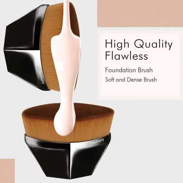 Alt view image 4 of 7 - Foundation Makeup Brush Flat Top Kabuki Hexagon Face Blush Liquid Powder Foundation Brush for Blending Liquid, Cream or Flawless Powder Cosmetics with Bonus Protective Case (Black)